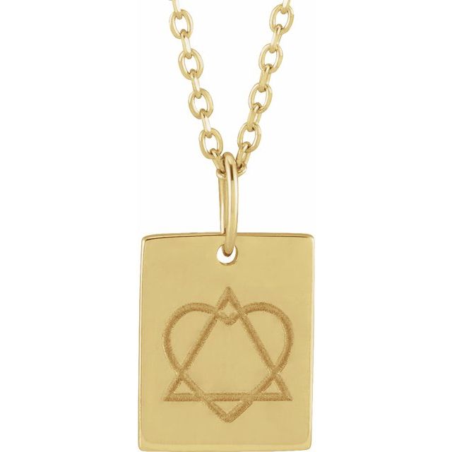 14K Yellow Gold 13.8x8 mm Adoption Symbol 16-18" Necklace