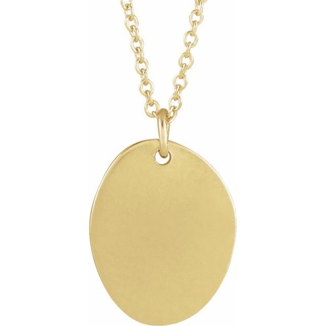 14K Yellow Gold Engravable Tiny Footprint 18" Necklace