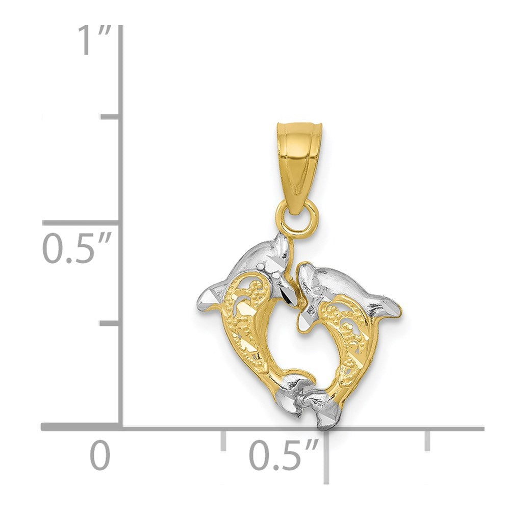 10K w/Rhodium Small Dolphin Charm 3