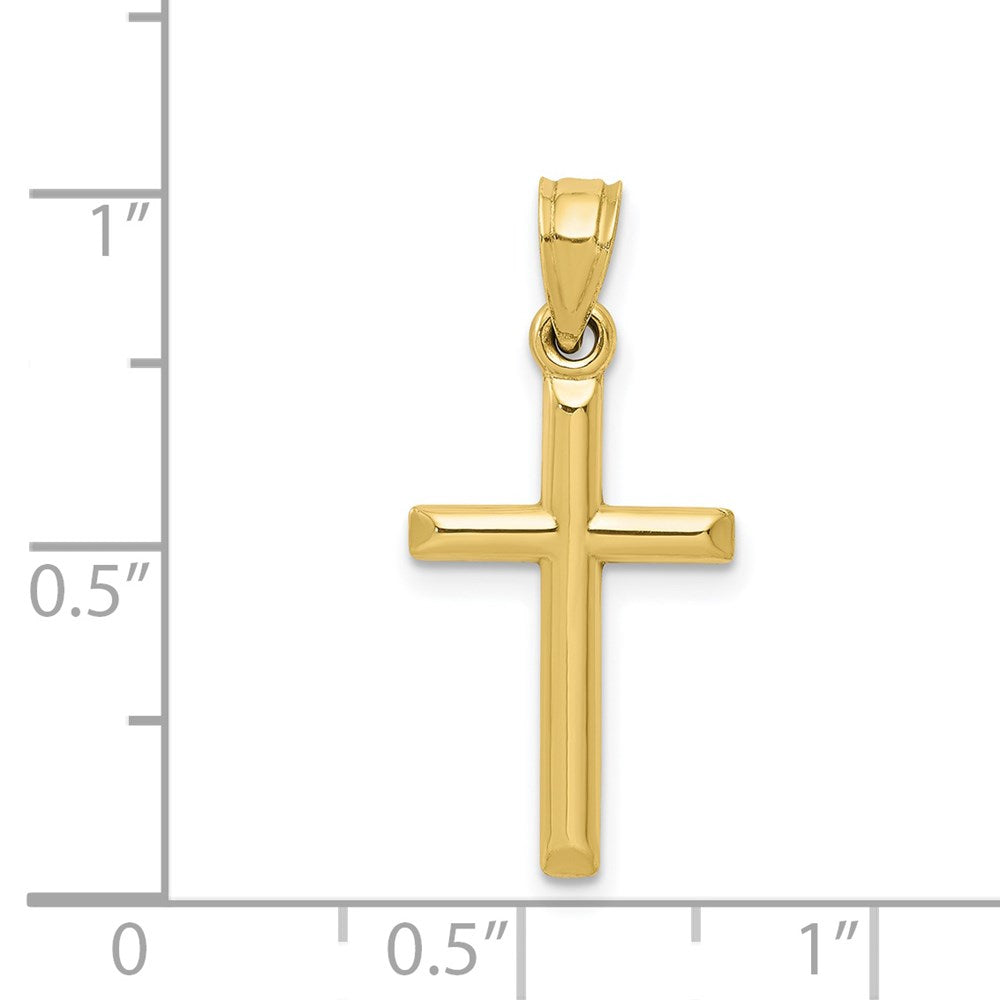 10k Polished Hollow Cross Pendant