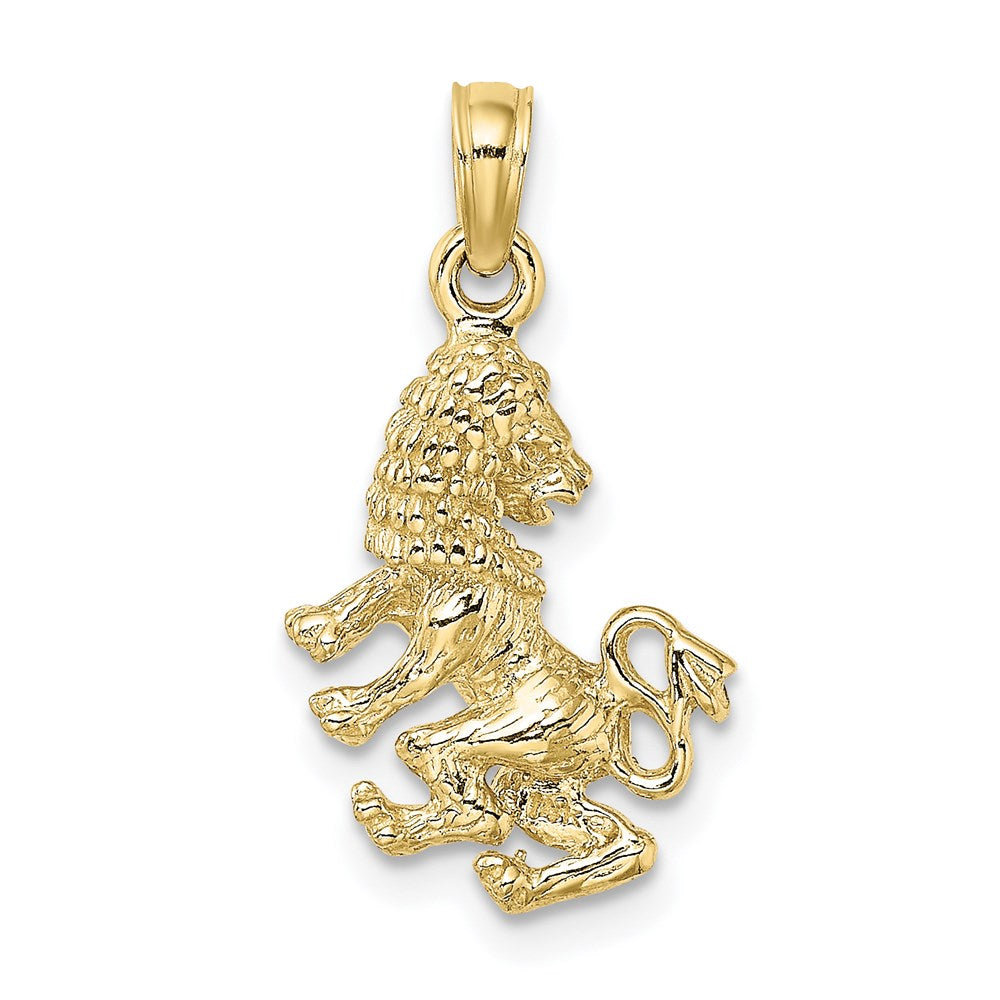 10K 3-D Leo Zodiac Pendant