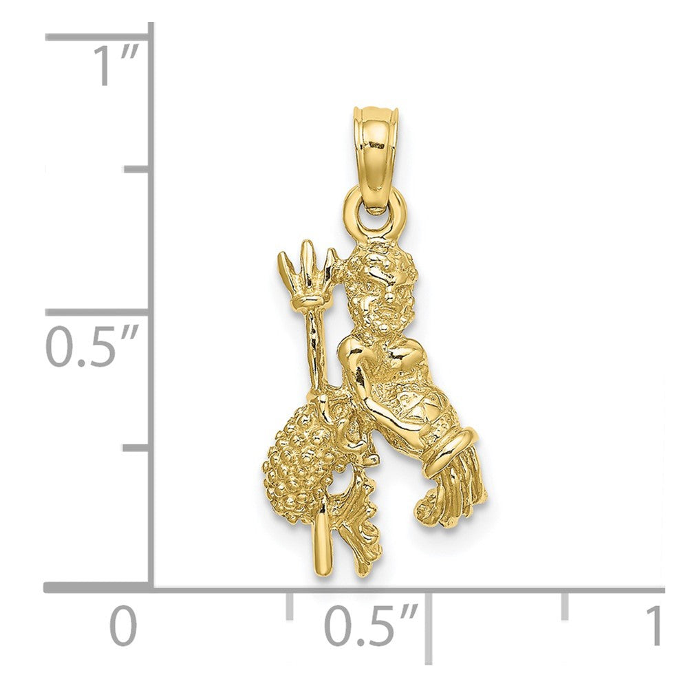 10K 3-D Aquarius Zodiac Pendant