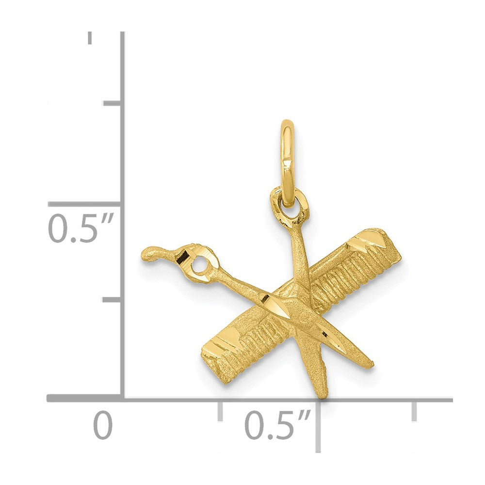 10K Comb and Scissors Charm