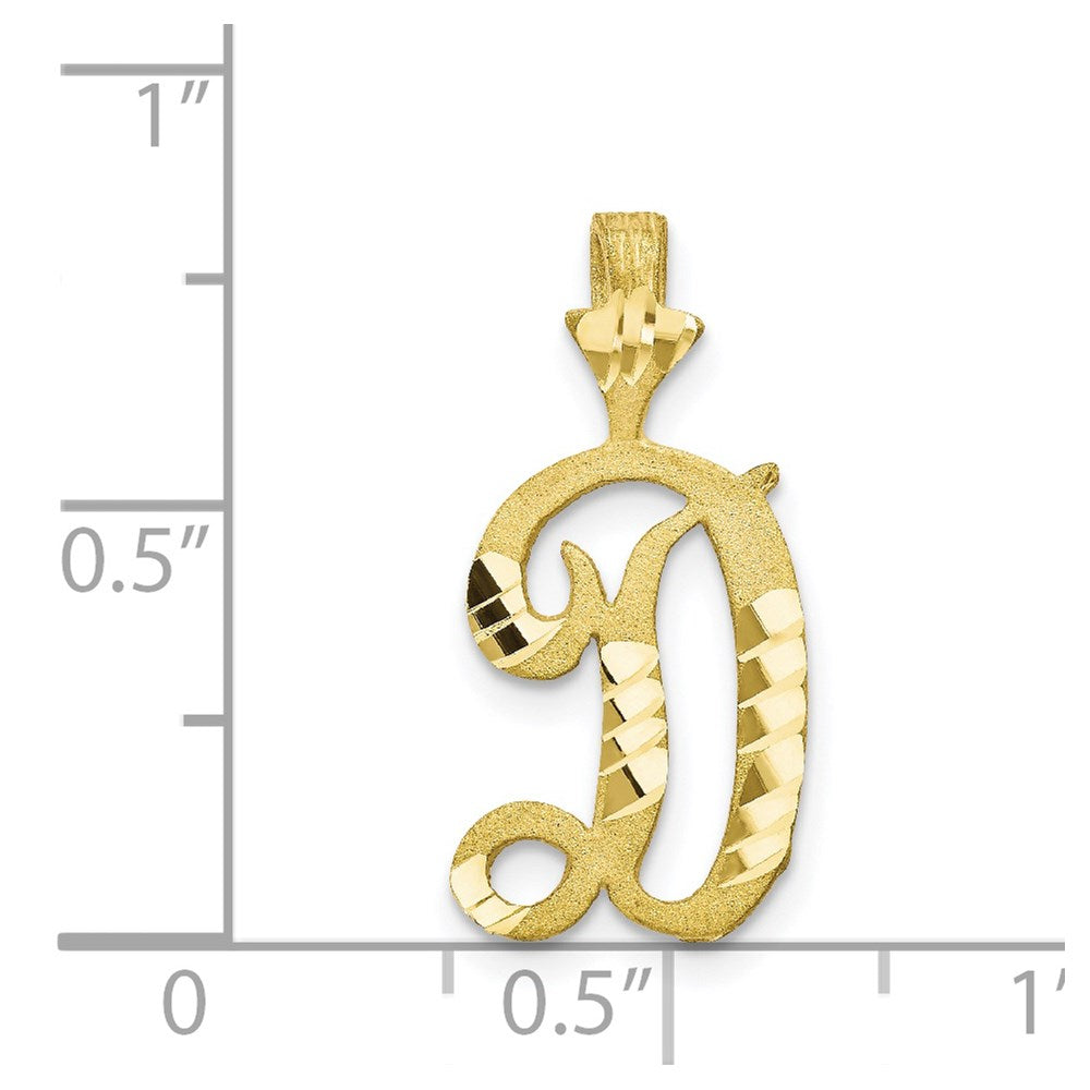 10k Diamond-cut Grooved Initial D Charm