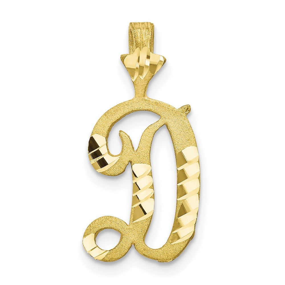 10k Diamond-cut Grooved Initial D Charm