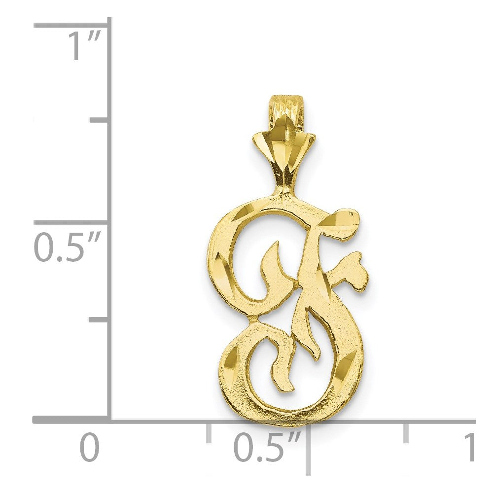 10k Initial F Pendant