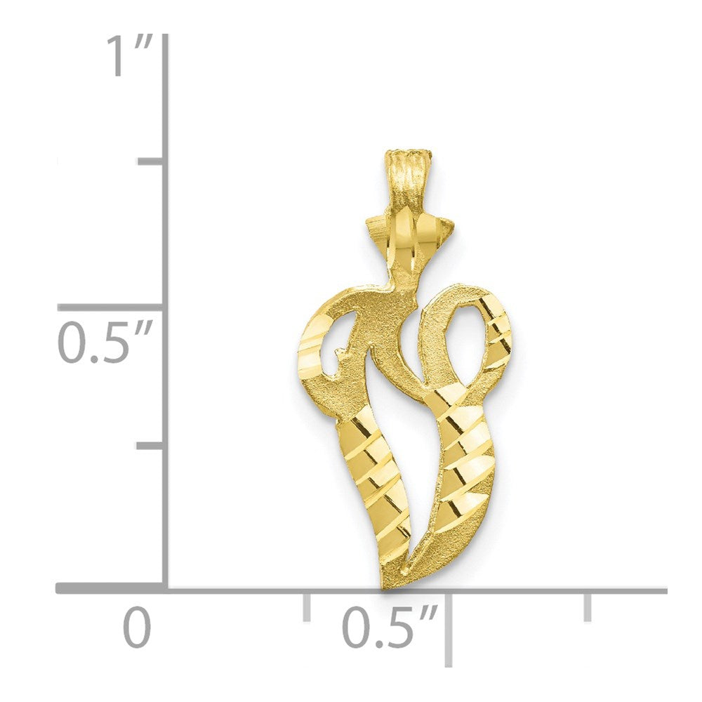 10k Initial V Pendant