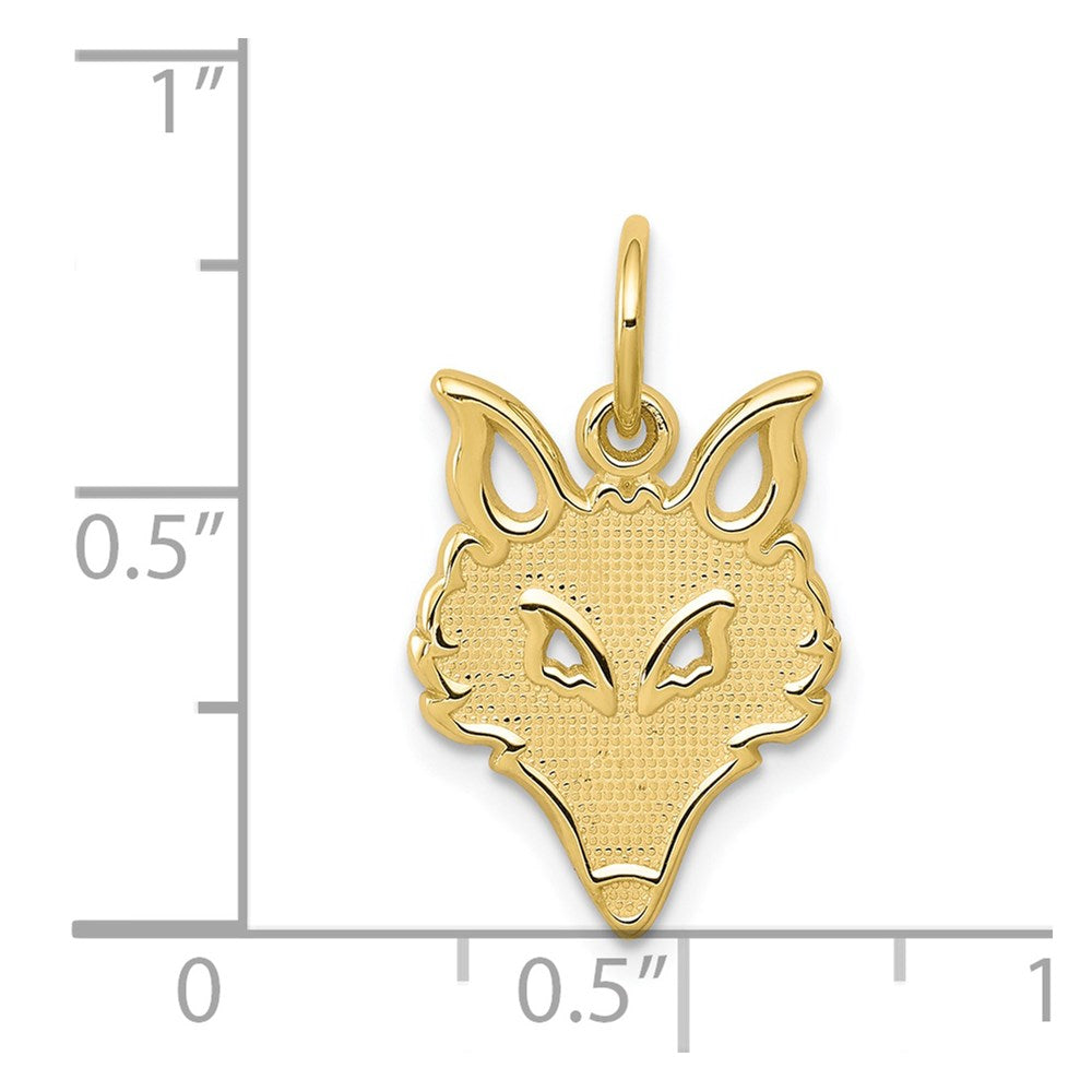 10k Solid Flat Back Small Fox Head Charm
