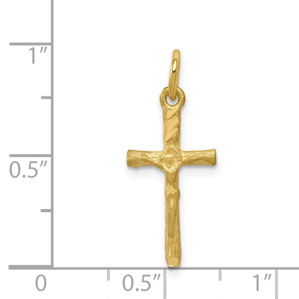 10k Solid Satin Polished Cross Charm