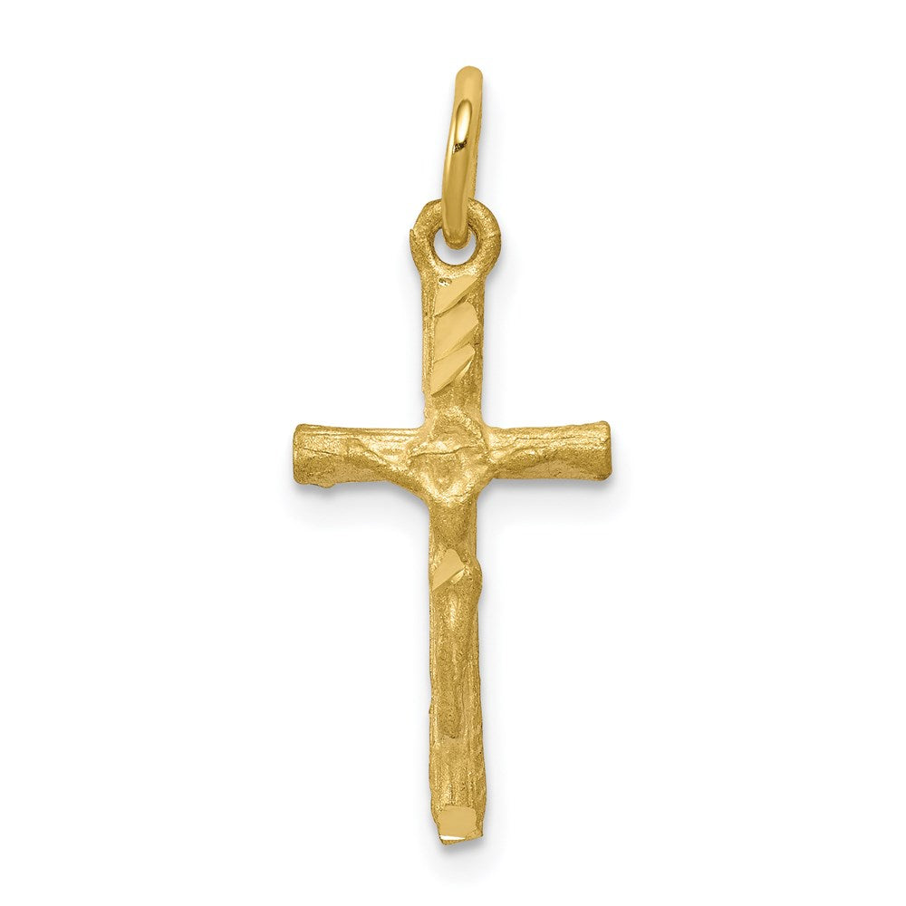 10k Solid Satin Polished Cross Charm