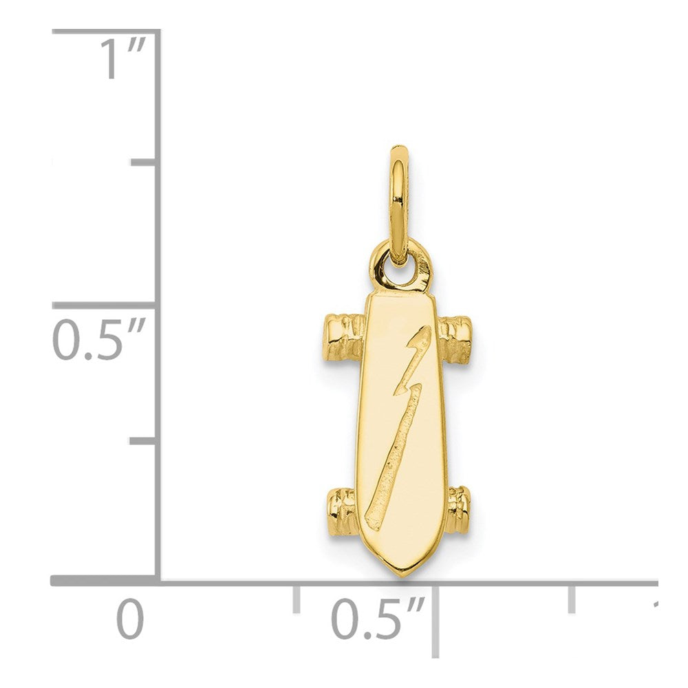 10K Solid 3-D Skateboard Charm