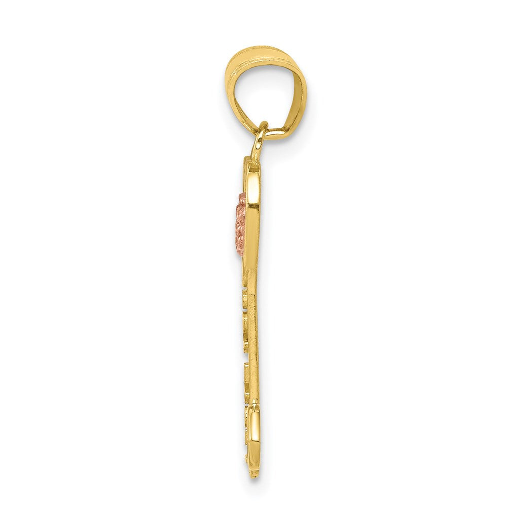 10k Two-tone I Love You Key Charm