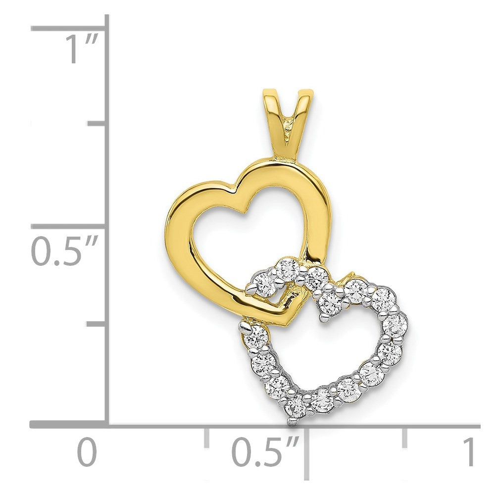 10k CZ Heart Pendant