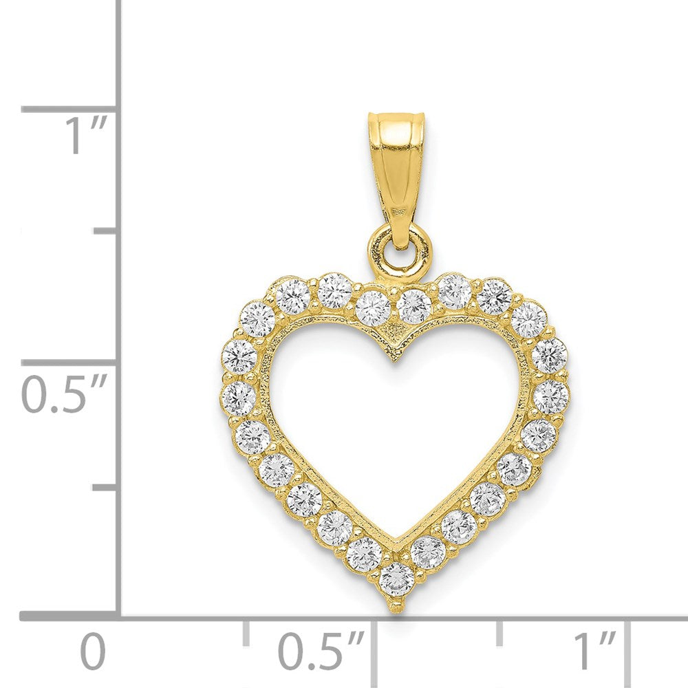 10k CZ Heart Pendant