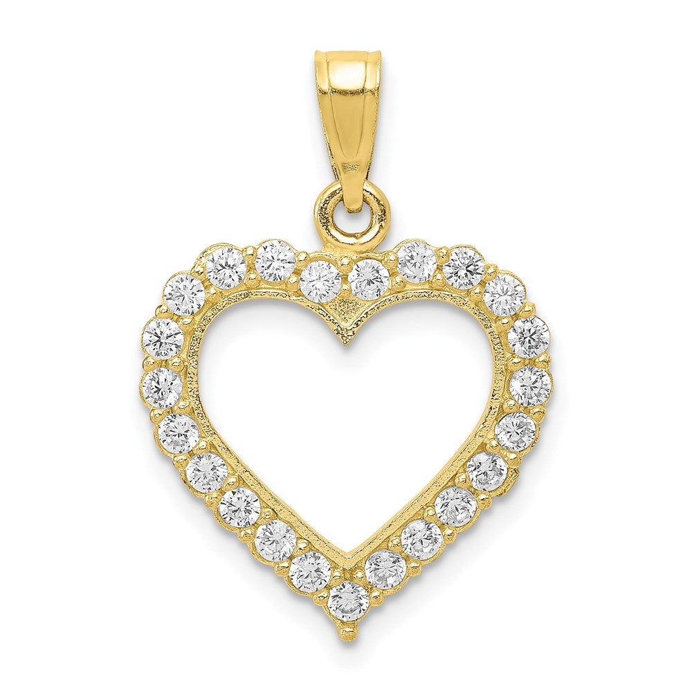 10k CZ Heart Pendant