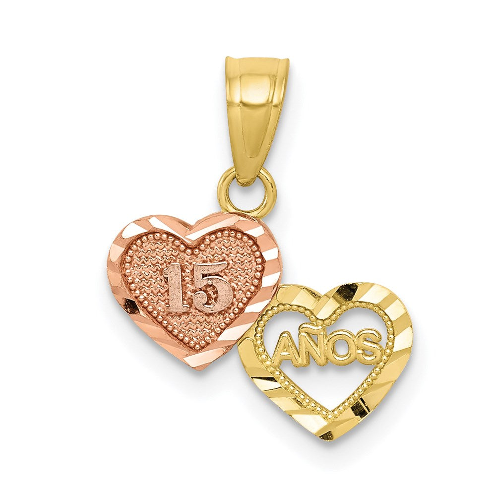 10K Two-Tone Small 15 ANOS Charm