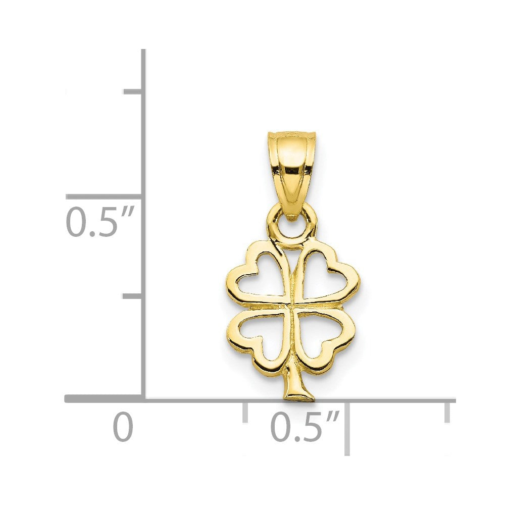 10k Four Leaf Clover Charm