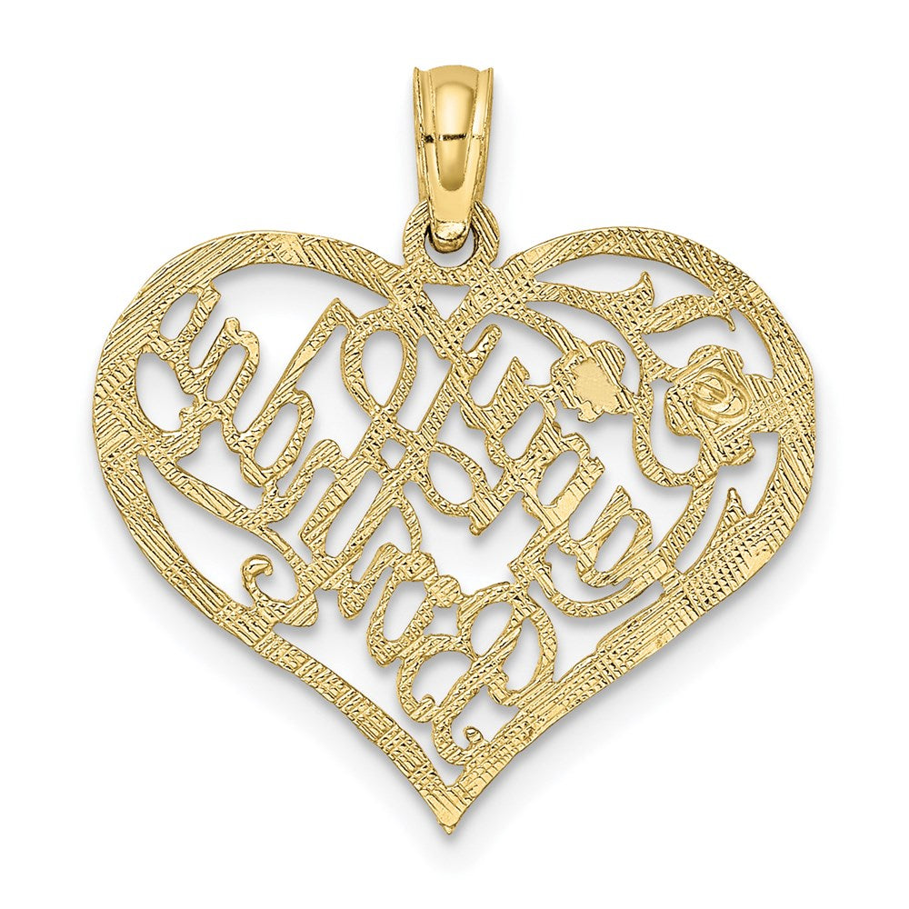 10K Solid Talking HAPPY BIRTHDAY Heart Pendant
