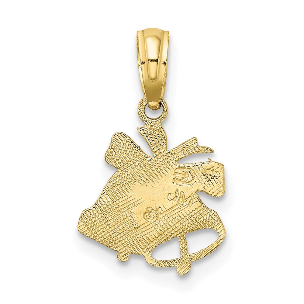 10K Polished Christmas Bells Pendant