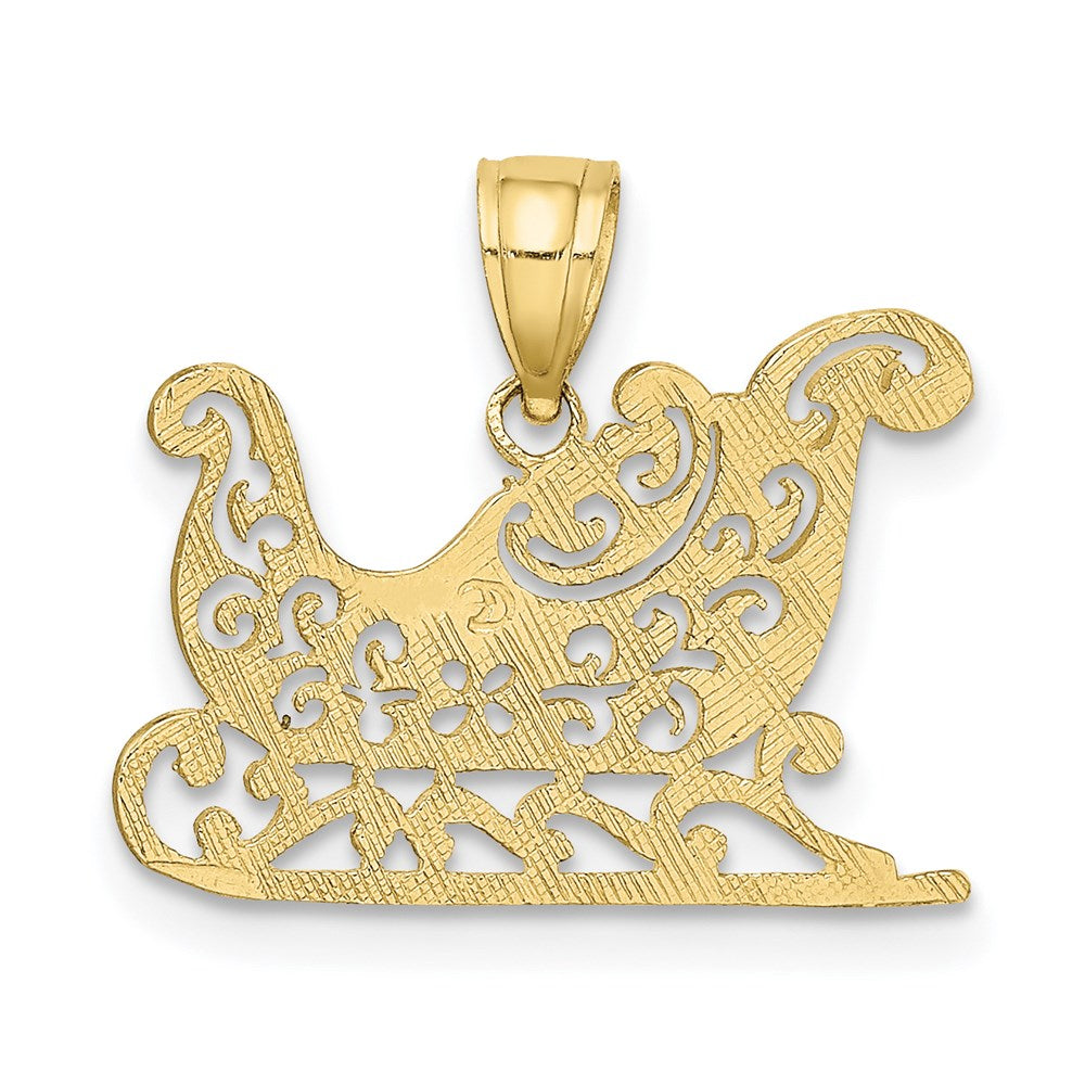 10K Polished Sleigh Pendant