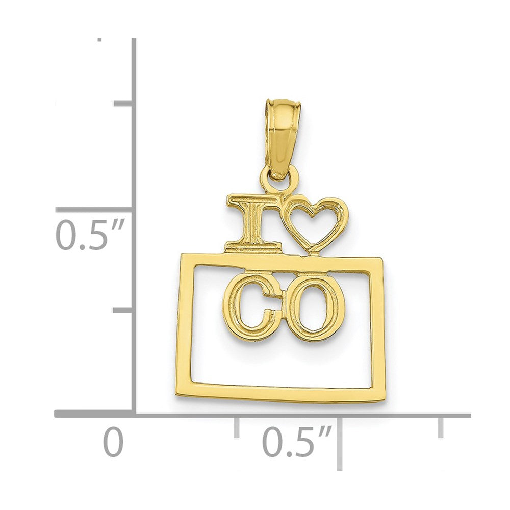 10K Solid Colorado State Pendant