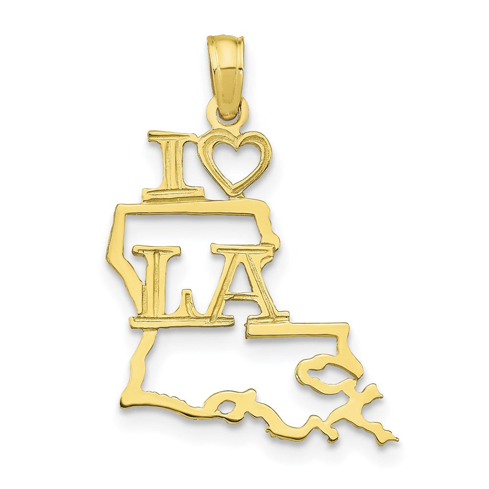 10K Solid Louisiana State Pendant