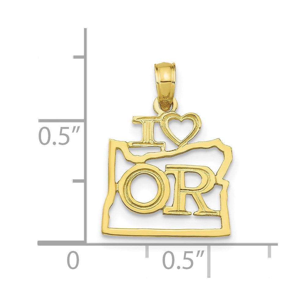 10K Solid Oregon State Pendant