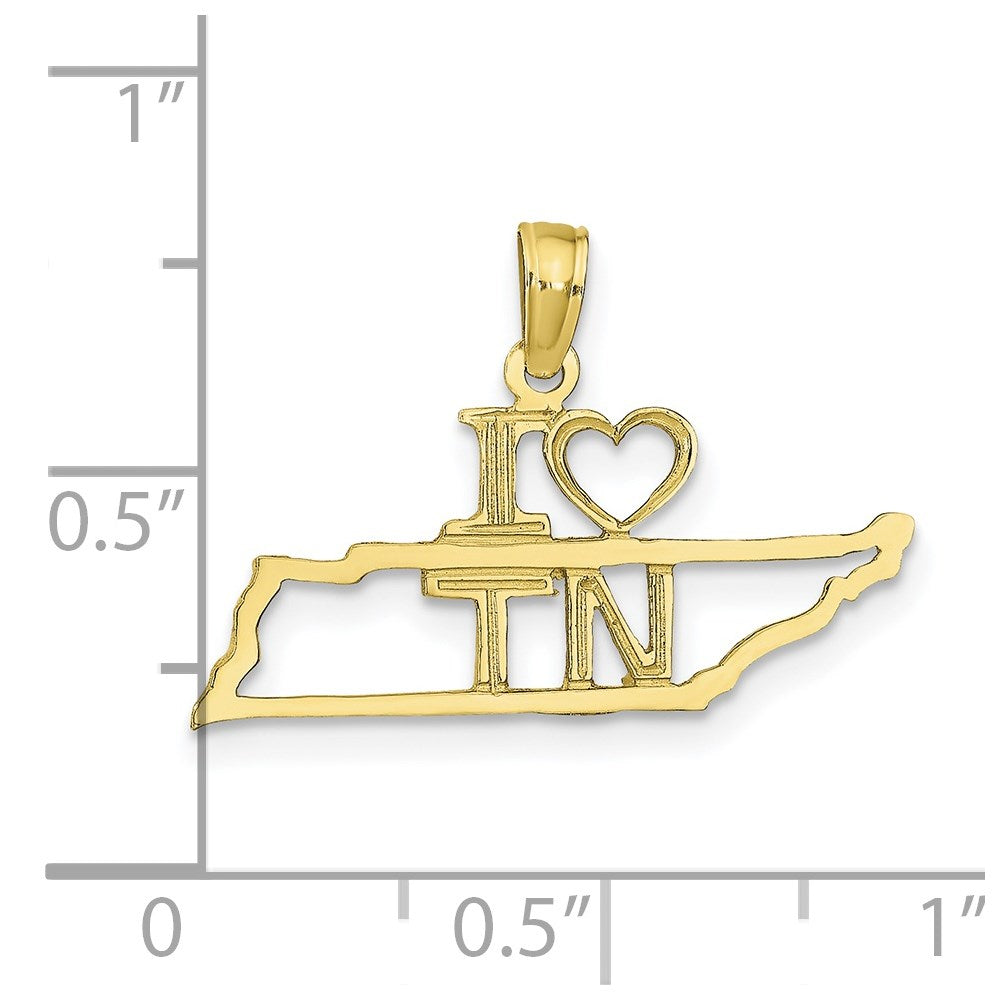 10K Solid Tennessee State Pendant