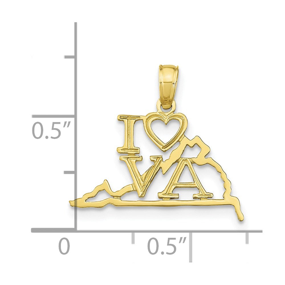 10K Solid Virginia State Pendant