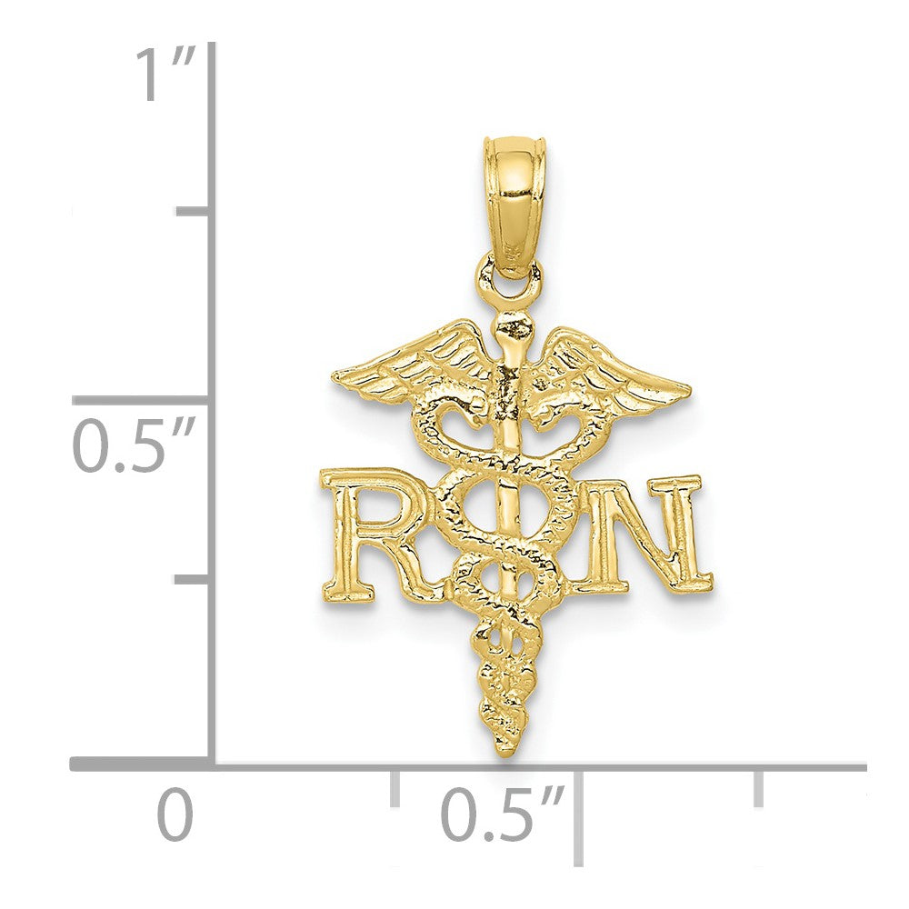 10K RN Caduceus Pendant