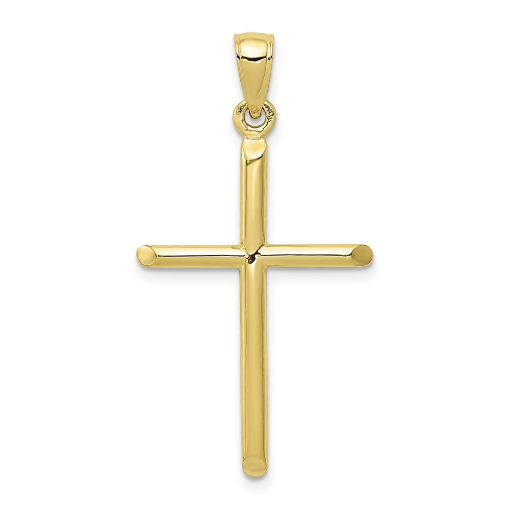 10k Tubular Cross Pendant