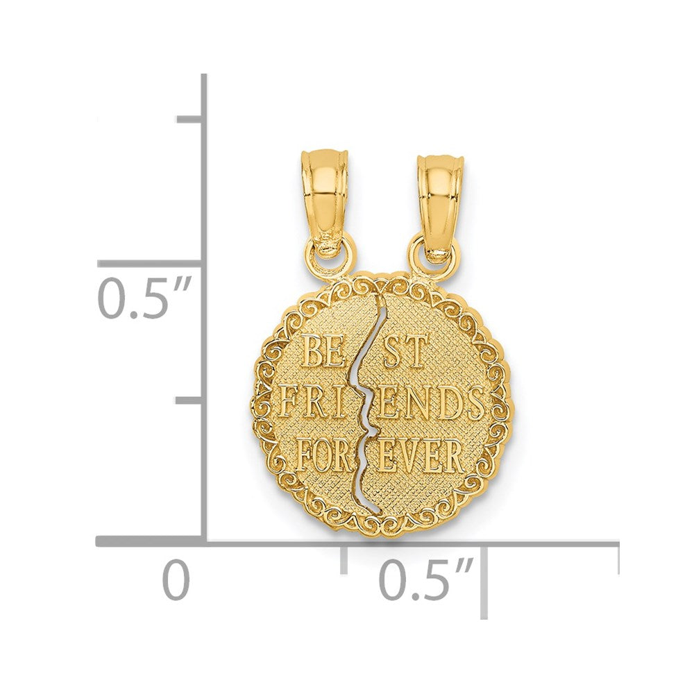10K BEST FRIENDS FOREVER Break Apart Pendant