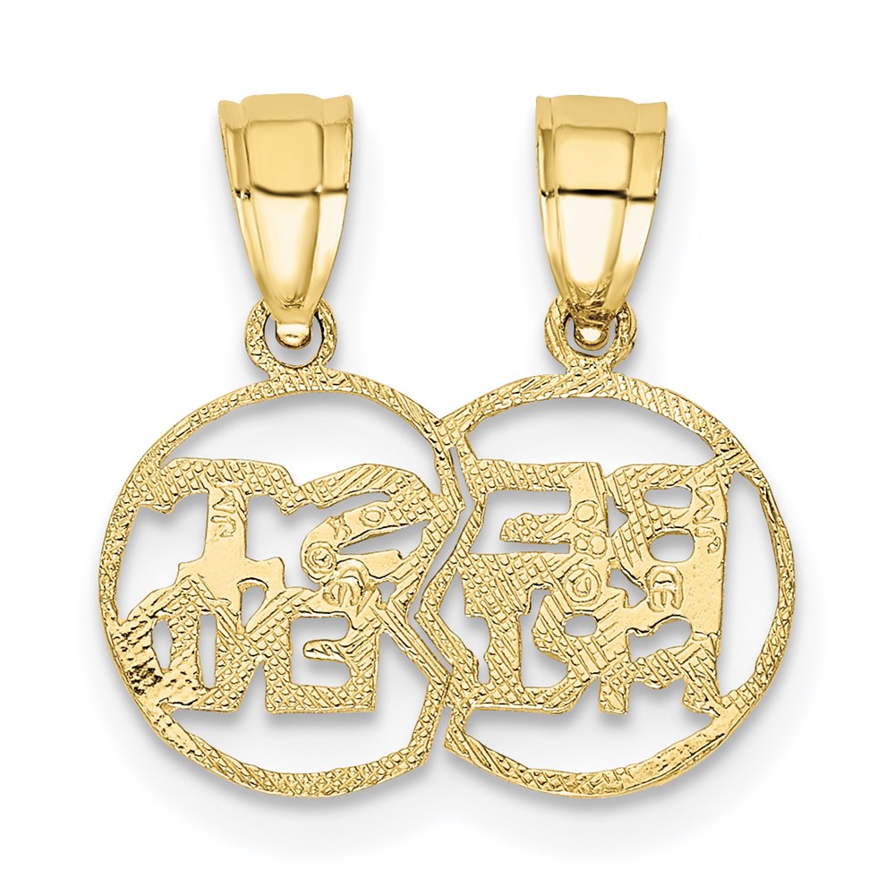 10K Break Apart Cut-Out BEST FRIEND Pendant