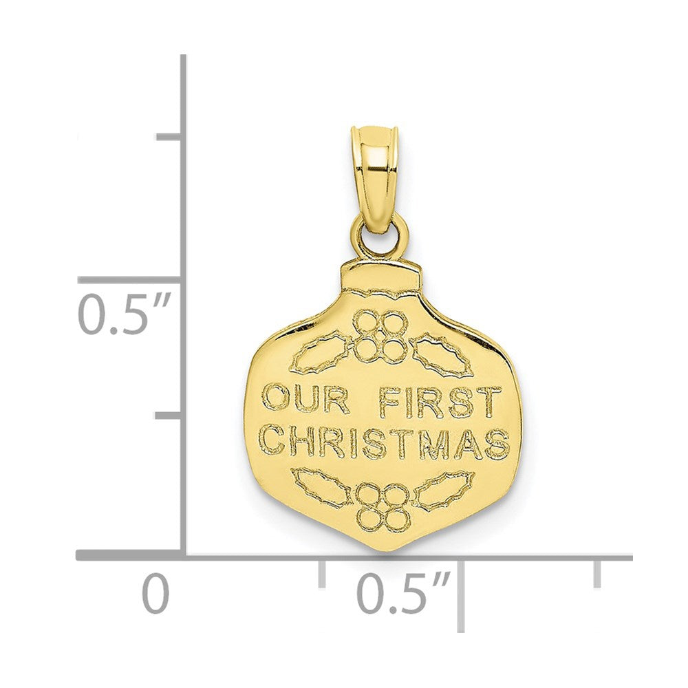 10K OUR FIRST CHRISTMAS Ornament Pendant