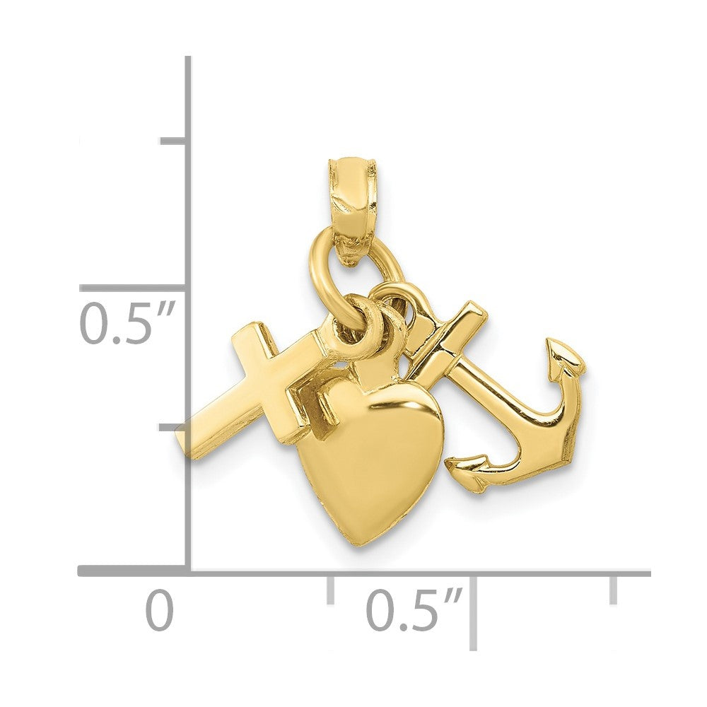 10K Faith, Hope and Charity Charm