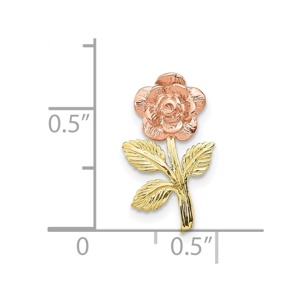 10K Two-tone Rose Flower Slide