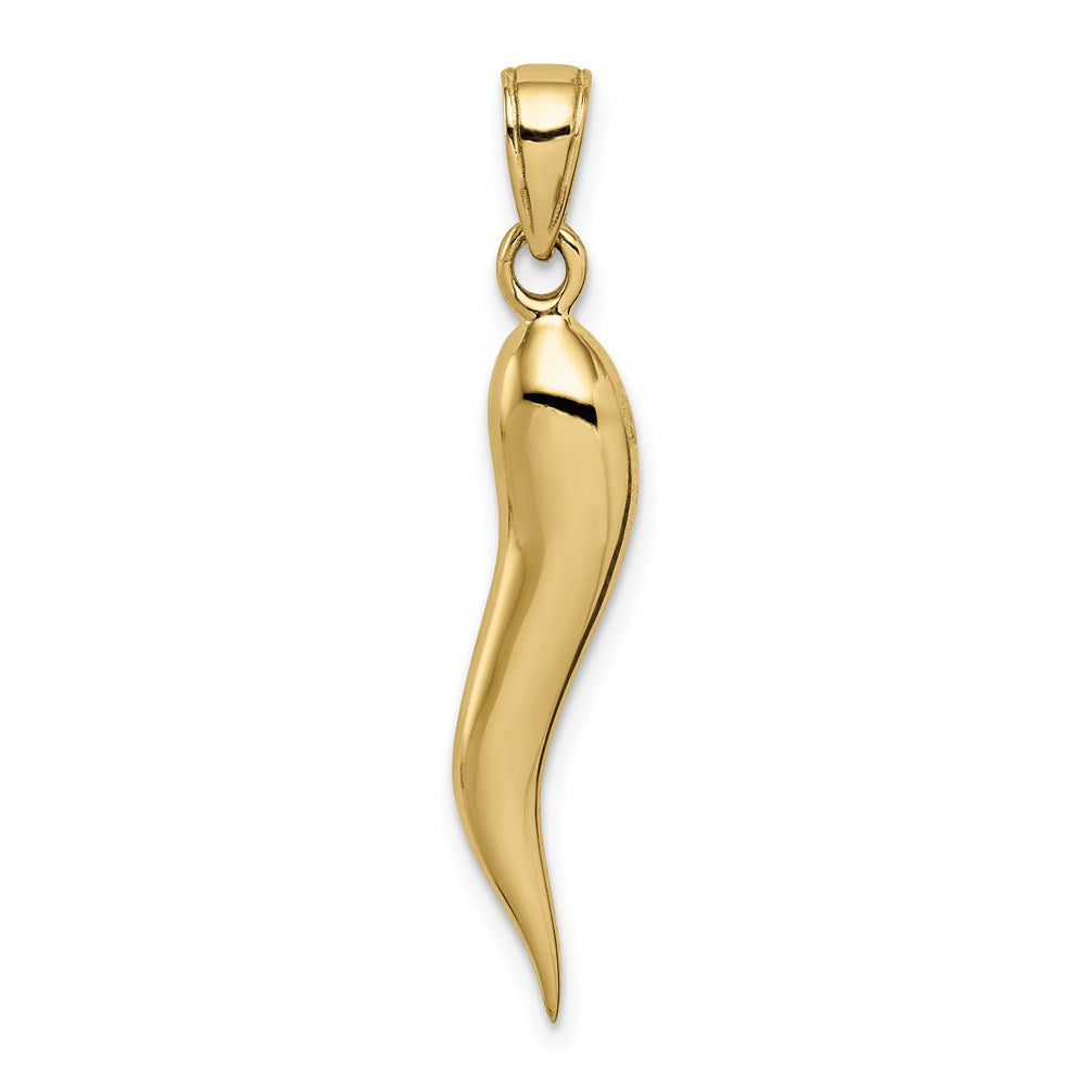 10K Large Italian Horn Pendant