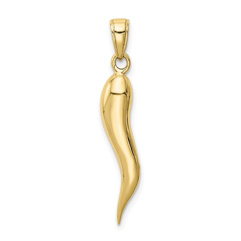 10K Large Italian Horn Pendant