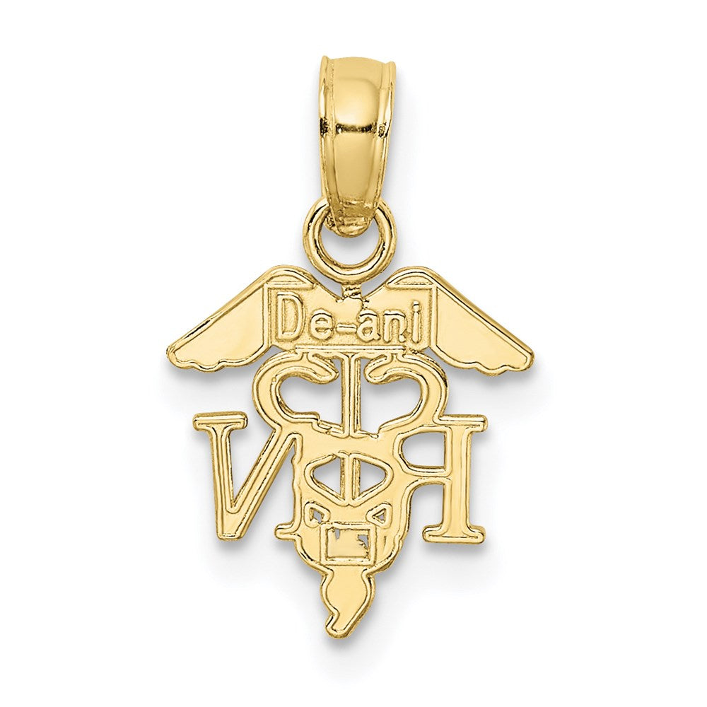10K RN Caduceus Pendant