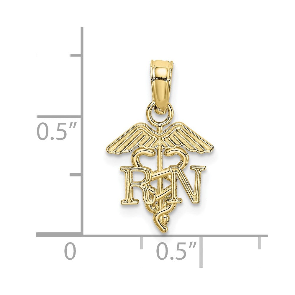 10K RN Caduceus Pendant
