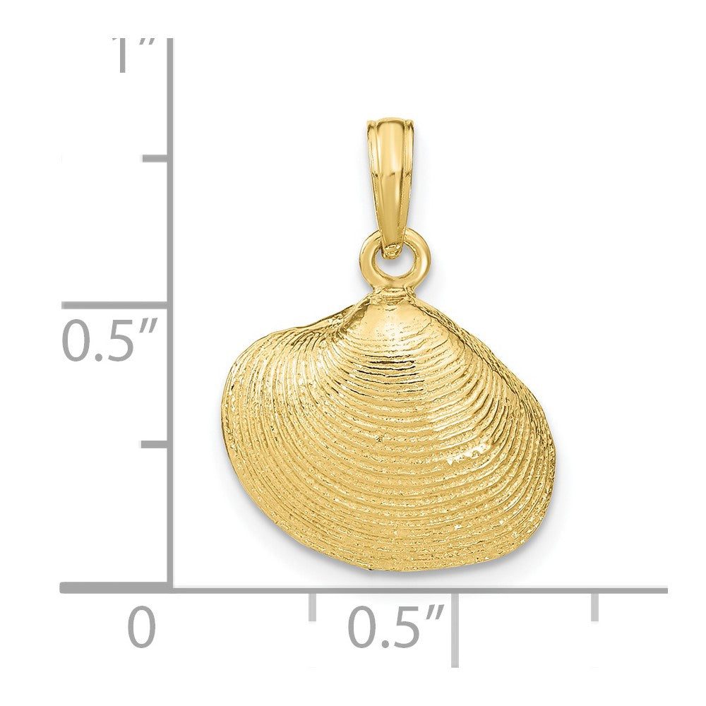 10K Medium Clam Shell Pendant