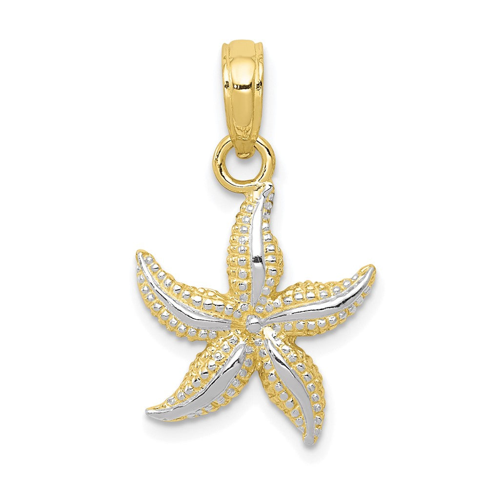 10K w/Rhodium Starfish Charm 1