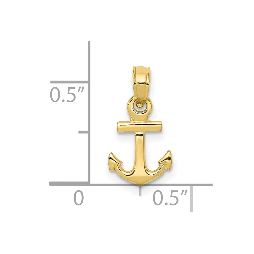 10K Mini Anchor Pendant