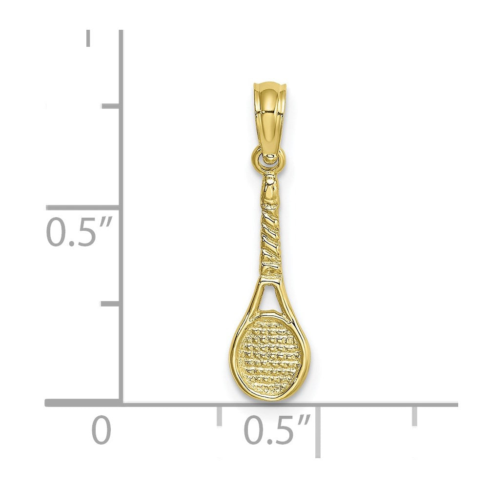 10K Tennis Racquet Pendant