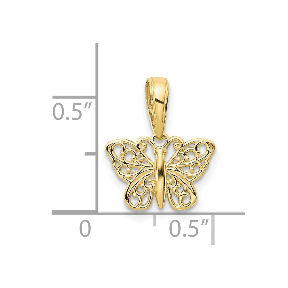10K Filigree Butterfly Charm
