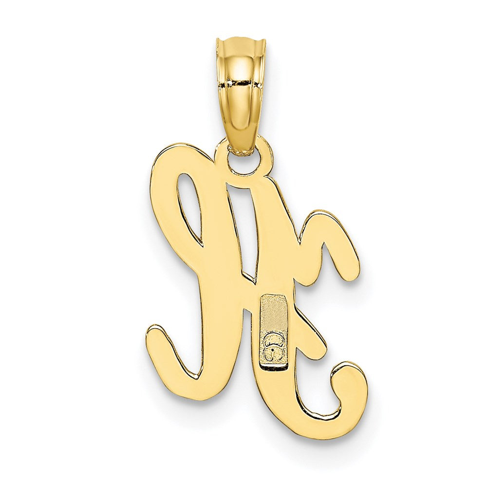 10K Polished H Script Initial Charm