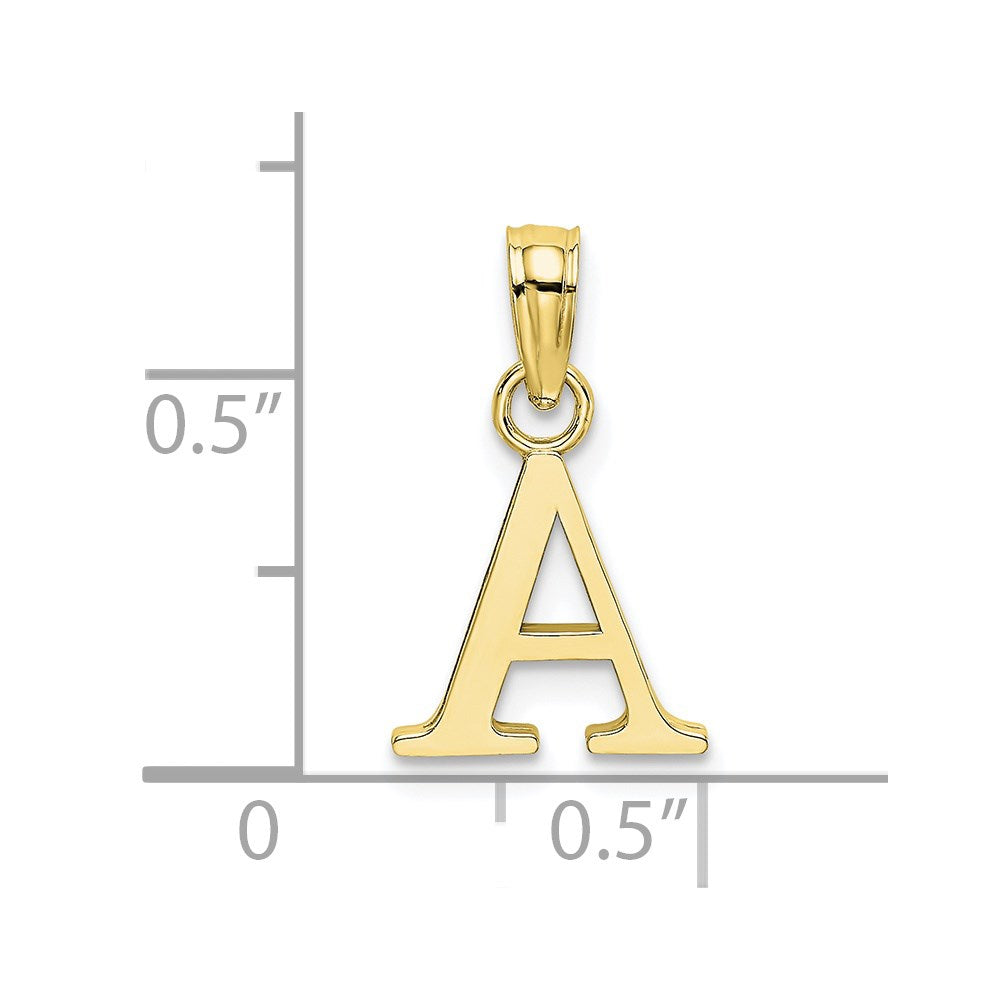 10K Polished A Block Initial Charm