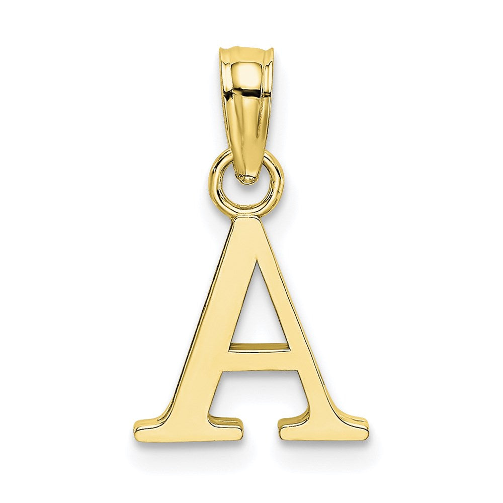 10K Polished A Block Initial Charm