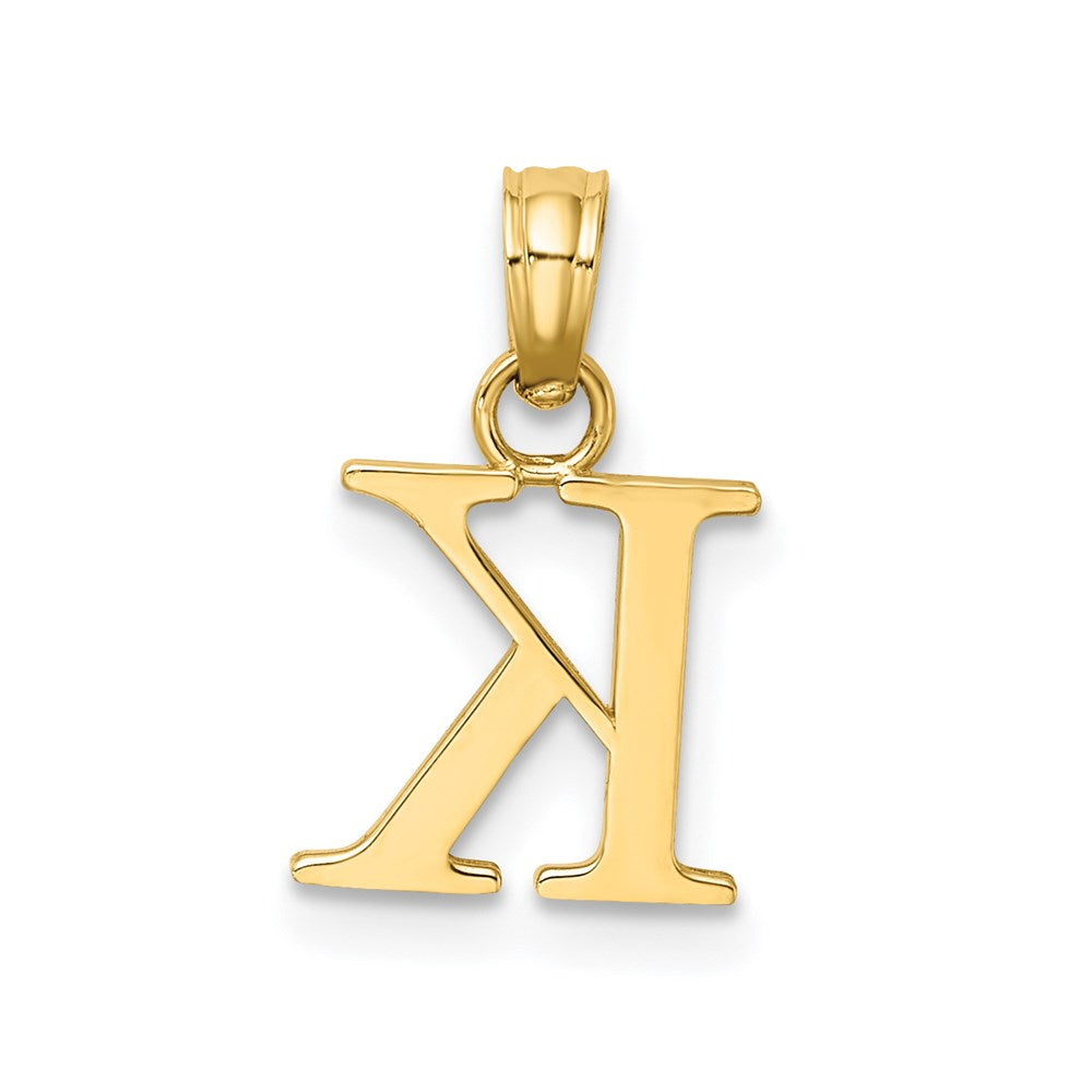 10K Polished K Block Initial Charm