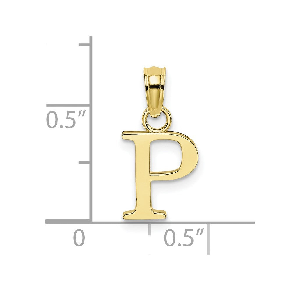 10K Polished P Block Initial Charm